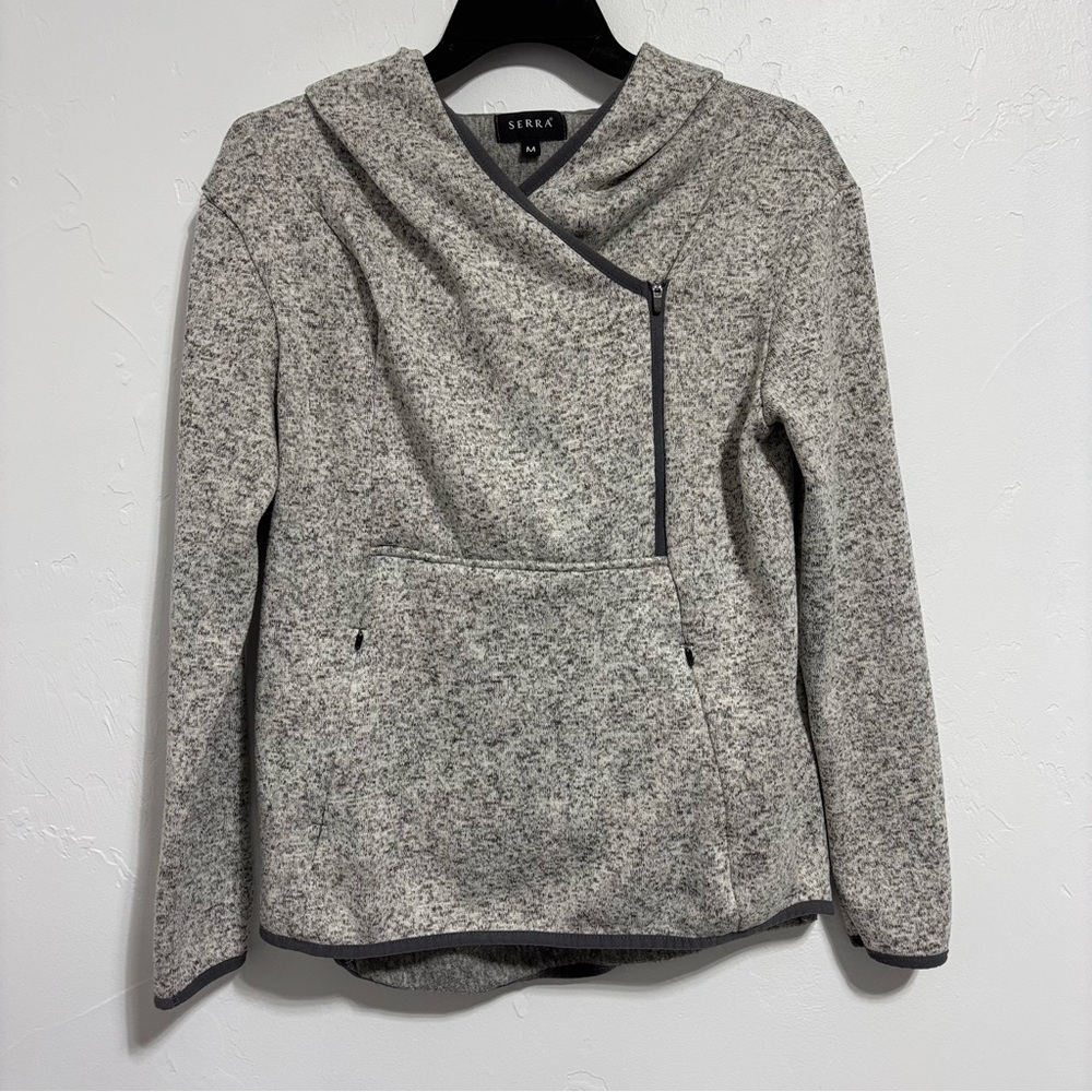 Serra Women's Medium Gray Pullover Jacket Sweatshirt Athleisure Casual Athletic
